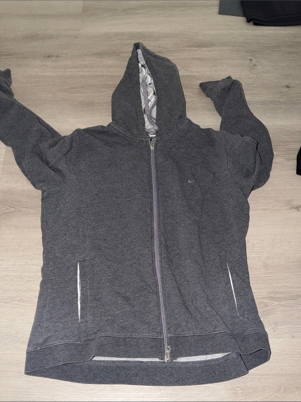 Women’s Gray Full-Zip Hoodie with Hood